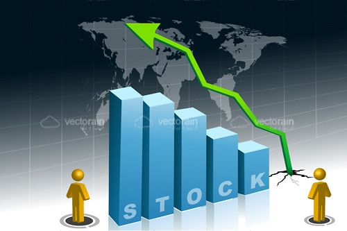 Stock Profit Graph with Map and 3D Figures